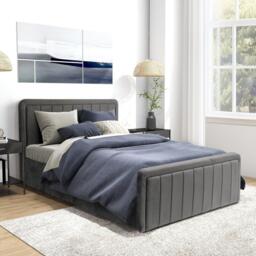 Comfy Living Brushed Velvet Gas Lift Bed - thumbnail 4