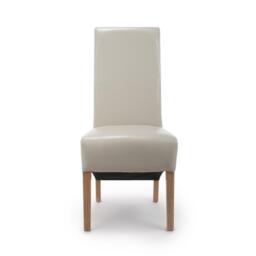 Shankar Set of 2 Krista Roll Back Leather Dining Chairs - thumbnail 3