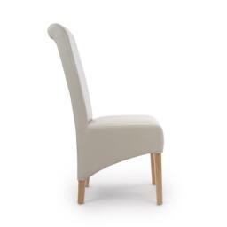 Shankar Set of 2 Krista Roll Back Leather Dining Chairs - thumbnail 2