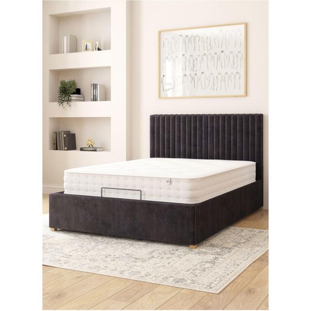 Aspire Grant Adjustable Bed & Mattress Plush Velvet Fabr - image 1