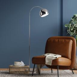 Lighting Collection Chrome Arch Floor Lamp 140cm