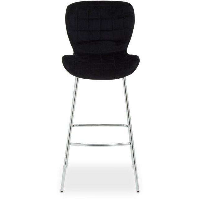 Interiors by Premier Warton Black Velvet Bar Chair