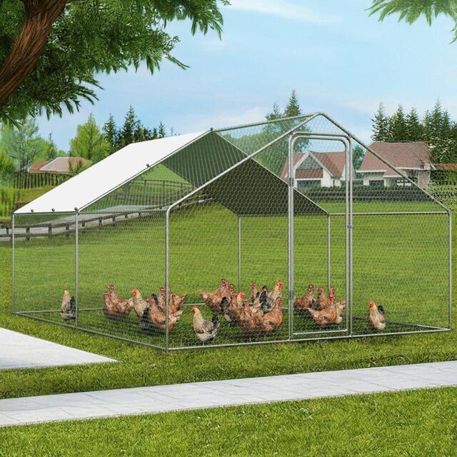 KIDKID PET Metal Walk-in Chicken Coop Run with PE Tarpaulin - image 1