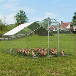 KIDKID PET Metal Walk-in Chicken Coop Run with PE Tarpaulin - thumbnail 2
