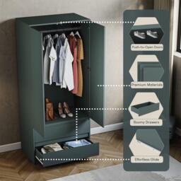 Lassic Vida Designs Denver 2 Door Wardrobe With Drawers - thumbnail 7