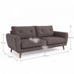 Sofa.com Jack 3 Seat Sofa in Brushed Matte Weave - thumbnail 2