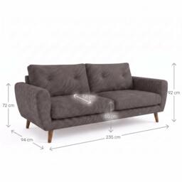 Sofa.com Jack 3 Seat Sofa in Brushed Matte Weave - thumbnail 2