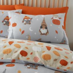 Catherine Lansfield Brushed Cotton Autumn Gonks Duvet Cover Set - thumbnail 3