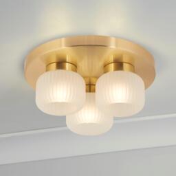 Lighting Collection Frosted Glass 3 Light Pendant - thumbnail 1