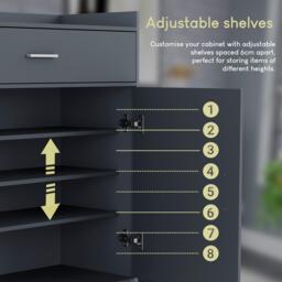 Lassic Vida Designs Dalby 2 Door 1 Drawer Shoe Cabinet - thumbnail 5