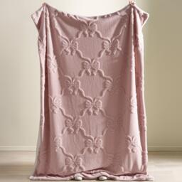 Catherine Lansfield Carved Bow Cosy Fleece Blanket Throw - thumbnail 2