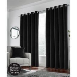 Enhanced Living Hampton Velvet 100% Blackout Thermal Ring Curtain - thumbnail 1