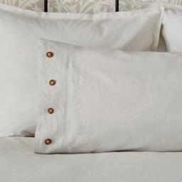 Morris and Co Pure Linen Cotton Standard Pcase White - thumbnail 2
