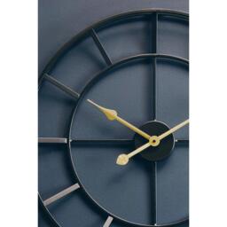 Interiors by Premier Kent 60cm Dia Large Black Finish Metal Wall Clock - thumbnail 3