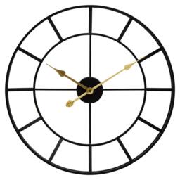 Interiors by Premier Kent 60cm Dia Large Black Finish Metal Wall Clock - thumbnail 5