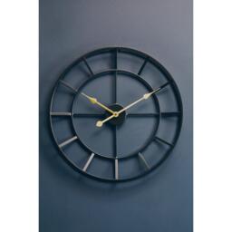 Interiors by Premier Kent 60cm Dia Large Black Finish Metal Wall Clock - thumbnail 2