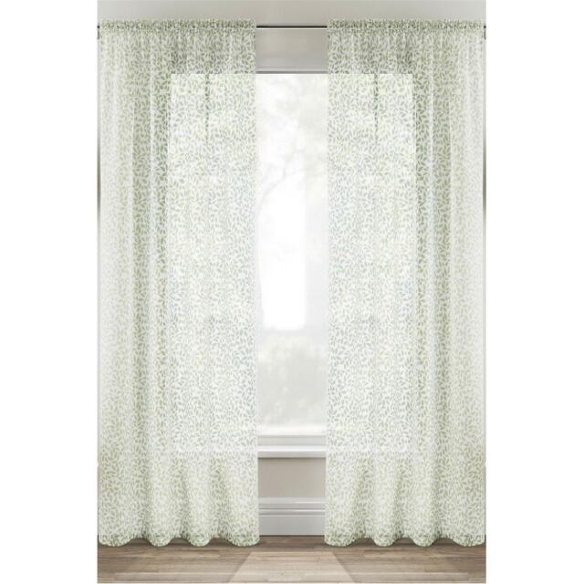 Enhanced Living Willow Linen Look Leaf Print Panel - Pair - image 1