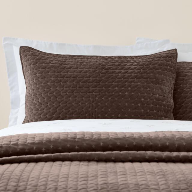 Bianca Attica Velvet Embroidered Pillow sham Pair - image 1