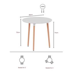 Lassic Vida Designs Batley 3 Seater Round Dining Table - thumbnail 2