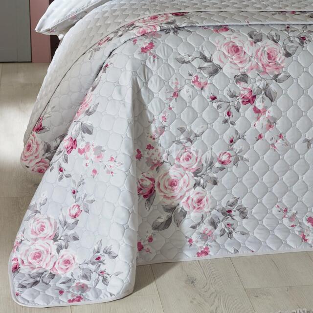 Catherine Lansfield Canterbury Floral Reversible Quilted Bedspread - image 1