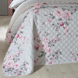 Catherine Lansfield Canterbury Floral Reversible Quilted Bedspread - thumbnail 1