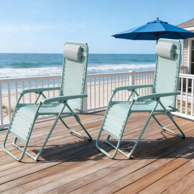 Linea Reclining Steel Frame Mesh Garden Chairs - image 1