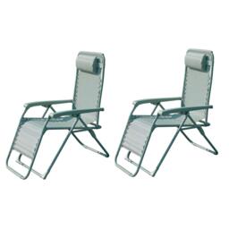 Linea Reclining Steel Frame Mesh Garden Chairs - thumbnail 2