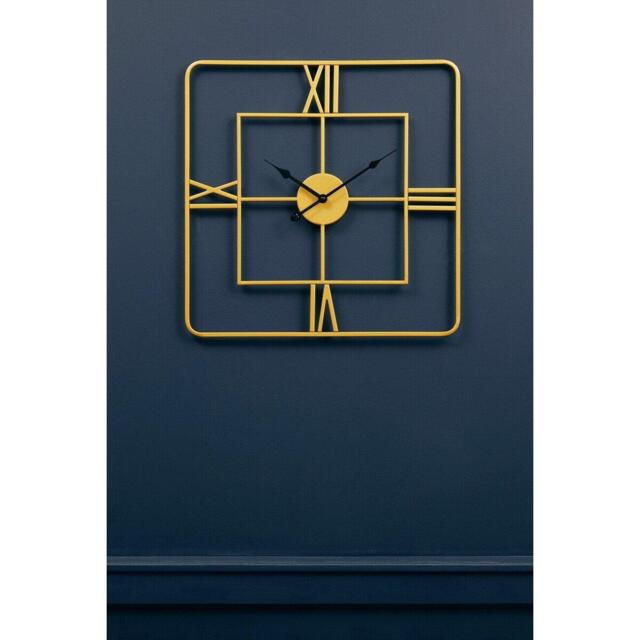 Interiors by Premier Kent Small Gold Finish Square Wall Clock - image 1
