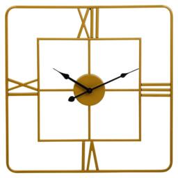 Interiors by Premier Kent Small Gold Finish Square Wall Clock - thumbnail 4