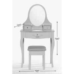 Homelife Juliette Grey Dressing Table Set - thumbnail 2