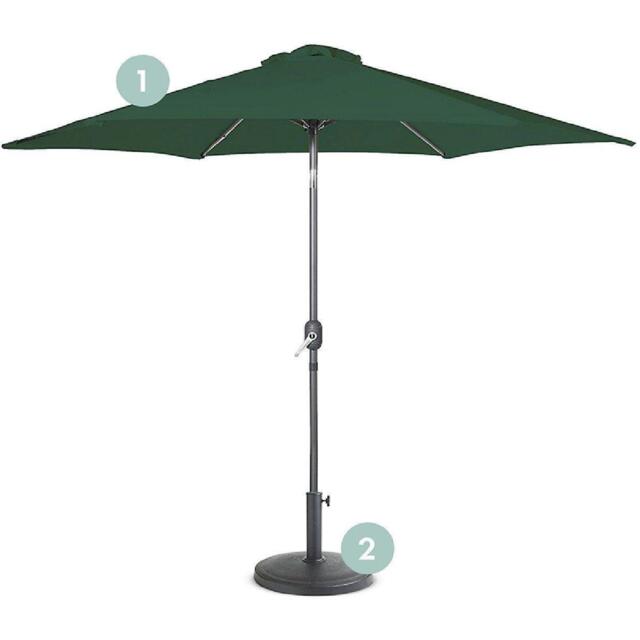 VonHaus 2.7m Steel Garden Parasol & Base Set - image 1