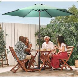 VonHaus 2.7m Steel Garden Parasol & Base Set - thumbnail 9