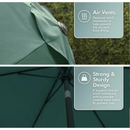 VonHaus 2.7m Steel Garden Parasol & Base Set - thumbnail 5