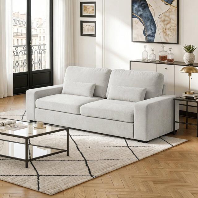 Kabinet UK 2-Seater Chenille Upholstered Sofa with Pillows - image 1