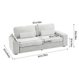 Kabinet UK 2-Seater Chenille Upholstered Sofa with Pillows - thumbnail 3
