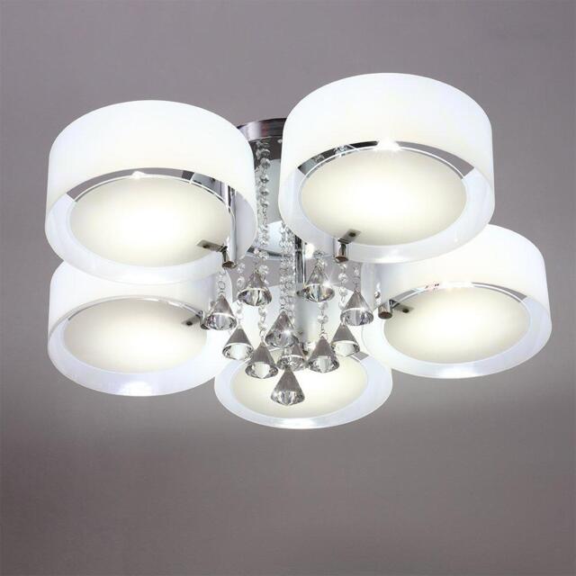 Kabinet UK Modern Round LED Semi Flush Mount with Crystal - image 1