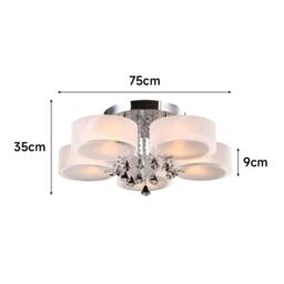 Kabinet UK Modern Round LED Semi Flush Mount with Crystal - thumbnail 6