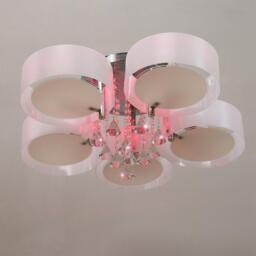 Kabinet UK Modern Round LED Semi Flush Mount with Crystal - thumbnail 2