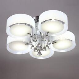 Kabinet UK Modern Round LED Semi Flush Mount with Crystal