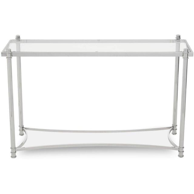 Interiors by Premier Ackley Silver Console Table with Clear Glass - image 1