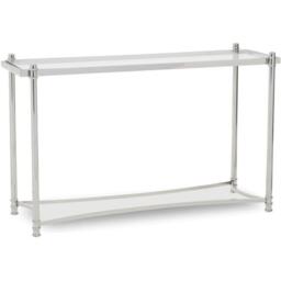 Interiors by Premier Ackley Silver Console Table with Clear Glass - thumbnail 3