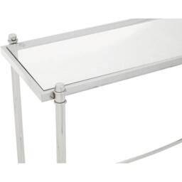 Interiors by Premier Ackley Silver Console Table with Clear Glass - thumbnail 5