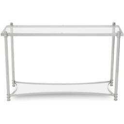 Interiors by Premier Ackley Silver Console Table with Clear Glass
