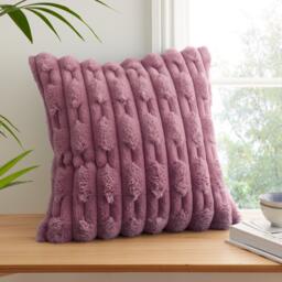 Bianca So Soft Carved Faux Fur Cushion - thumbnail 1