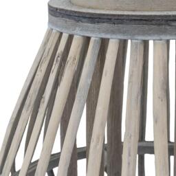 JVL Luna Natural Bulb Shaped Willow Wood Lantern W - thumbnail 2