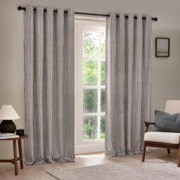 Yard Hebden Striped 100% Cotton Lined Eyelet Curtains - thumbnail 3