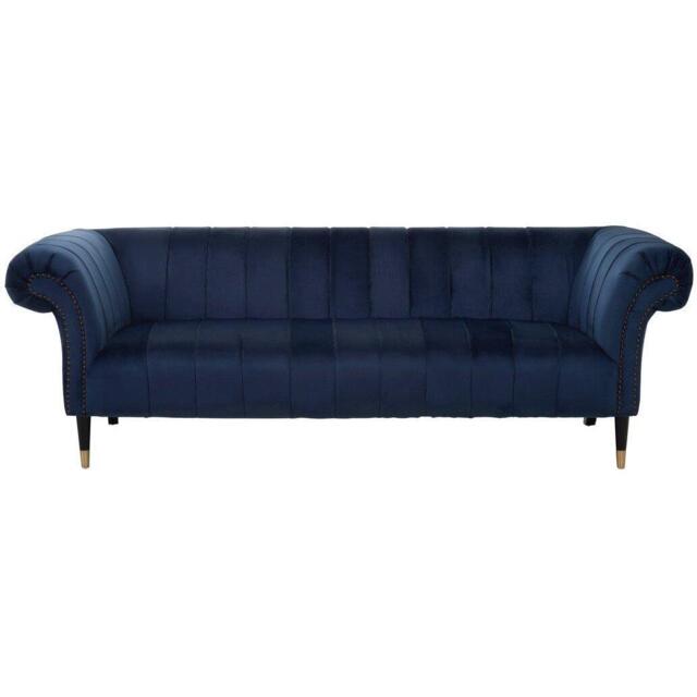 Fifty Five South Siena Three Seat Midnight Velvet Sofa - image 1