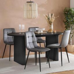 Birlea Axel Oval Fluted Dining Table - thumbnail 2