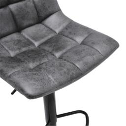 Kabinet UK 2 Pcs Grey Gas Lift Upholstered Swivel Bar Stool - thumbnail 3