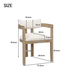 Urban Meuble Set of 2 Dining Chairs Solid Wood Linen - thumbnail 6
